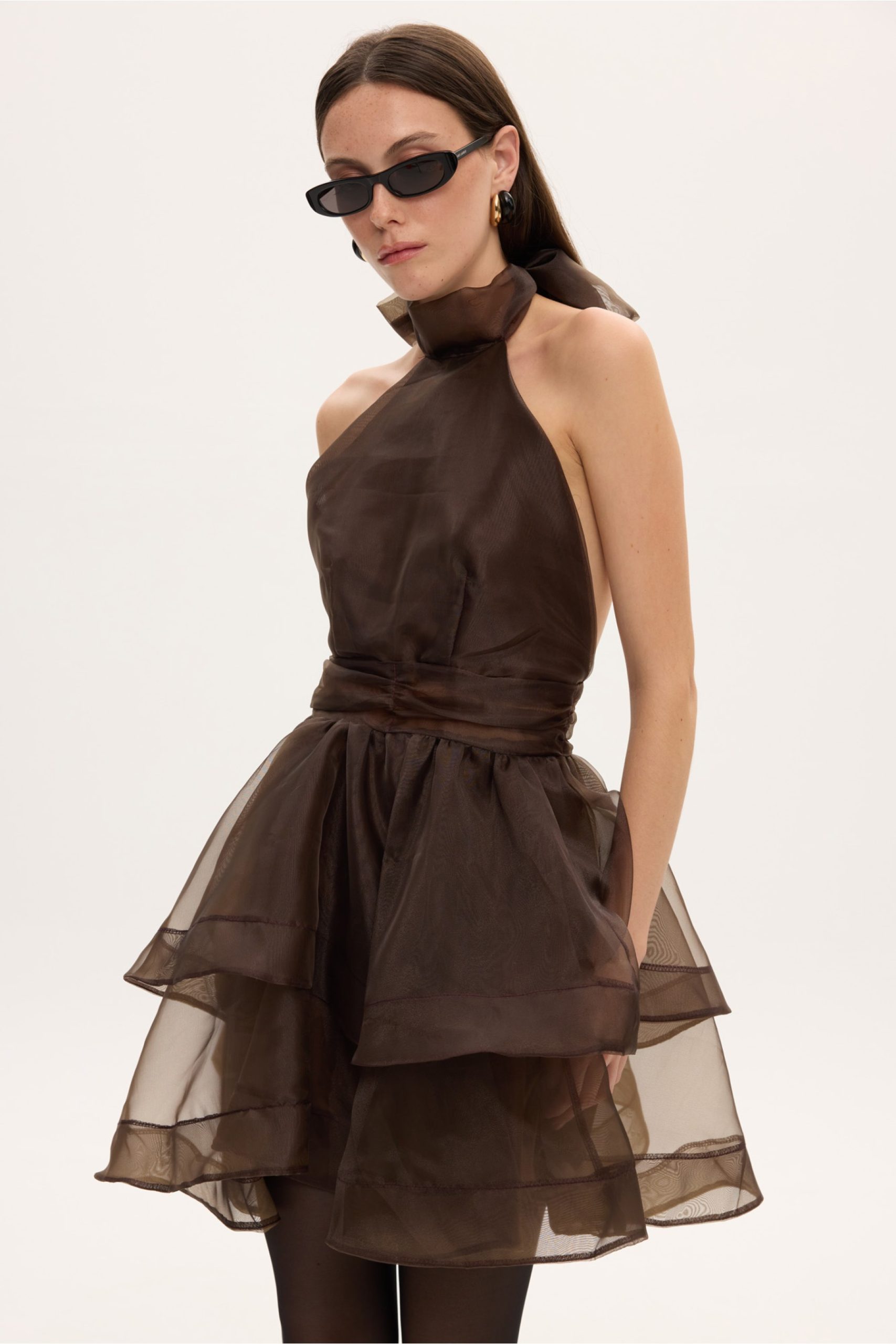 CIEL pre fall 2646046-1800x2700 MARGOT ORGANZA DRESS BROWN - Image 1