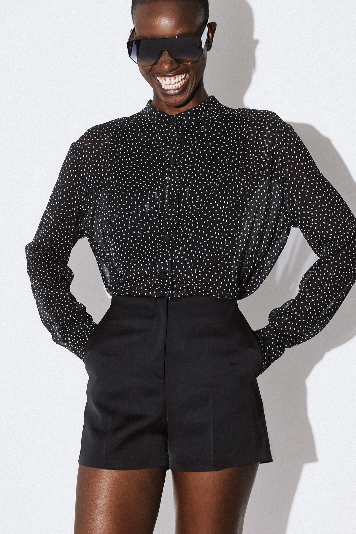 2026_07_22-Dolce-Domenica0434 CELESTE MAO LUREX POLKA DOT SHIRT - Image 1