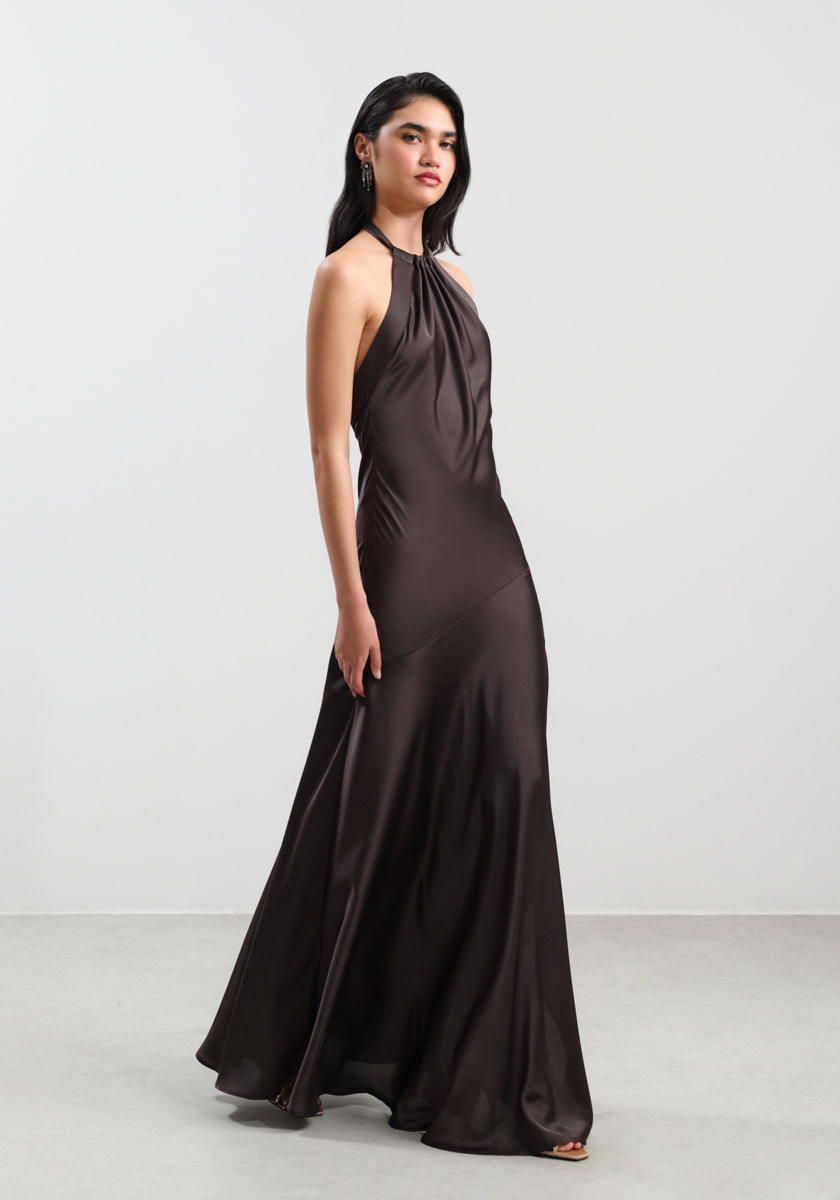 nash-01-charlotte-dark-brown-dress-kafe-forema-maxi-nashbyna-nash-greekdesigners-episima-foremata-vradina-brides-bridemaids-wedding-dresses CHARLOTTE DARK BROWN DRESS - Image 1