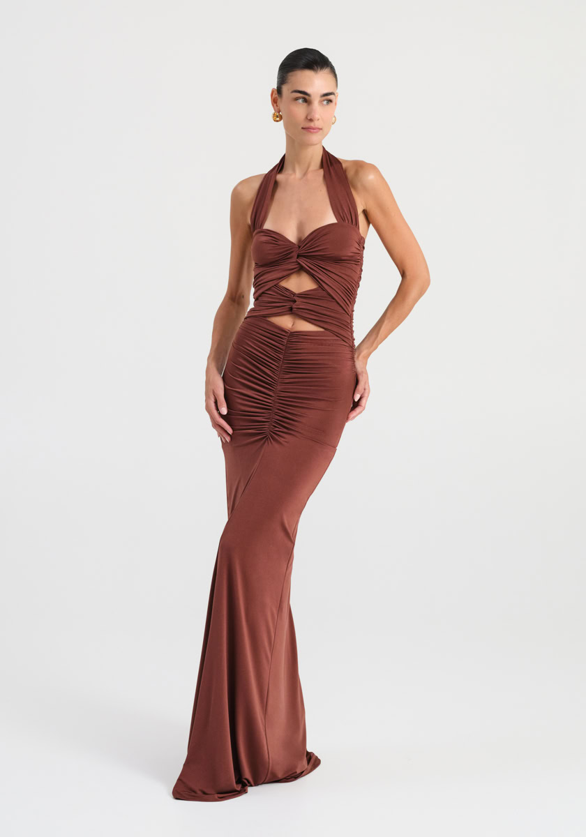 nash-01-jane-toffee-kafe-dress-forema-maxi-nashbyna-nash-greekdesigners-episima-foremata-vradina-brides-bridemaids-wedding-dresses JANE TOFFEE DRESS - Image 1